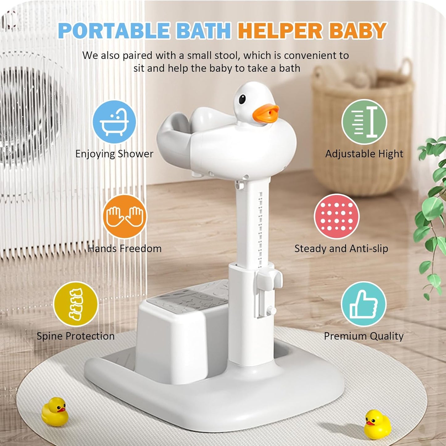 Duck Baby Shower Stand 🦆 | Safe Bath Time for Toddlers | Free Delivery KSA